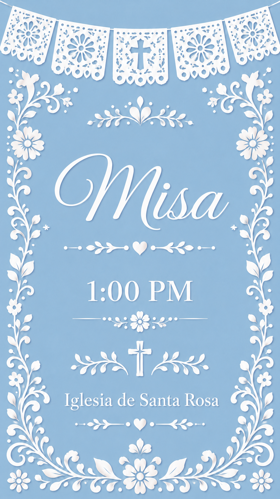 Misa a la una de la tarde en la Iglesia de Santa Rosa